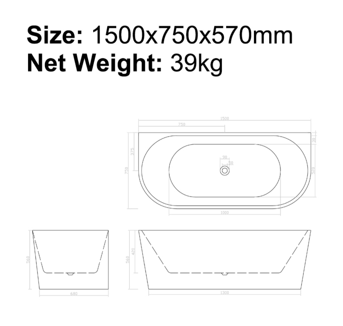 B-7132 Bathtub