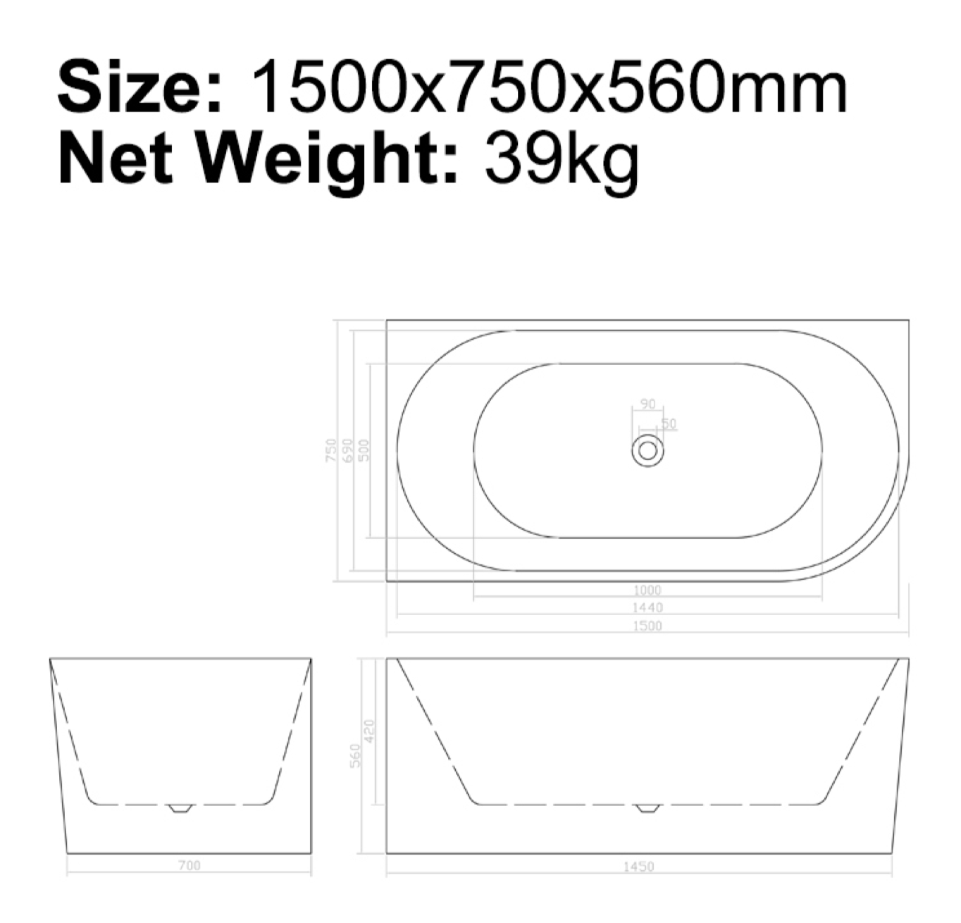 B-7126 Bathtub