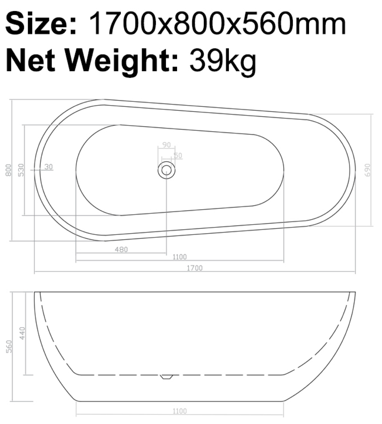 B-7135 Bathtub