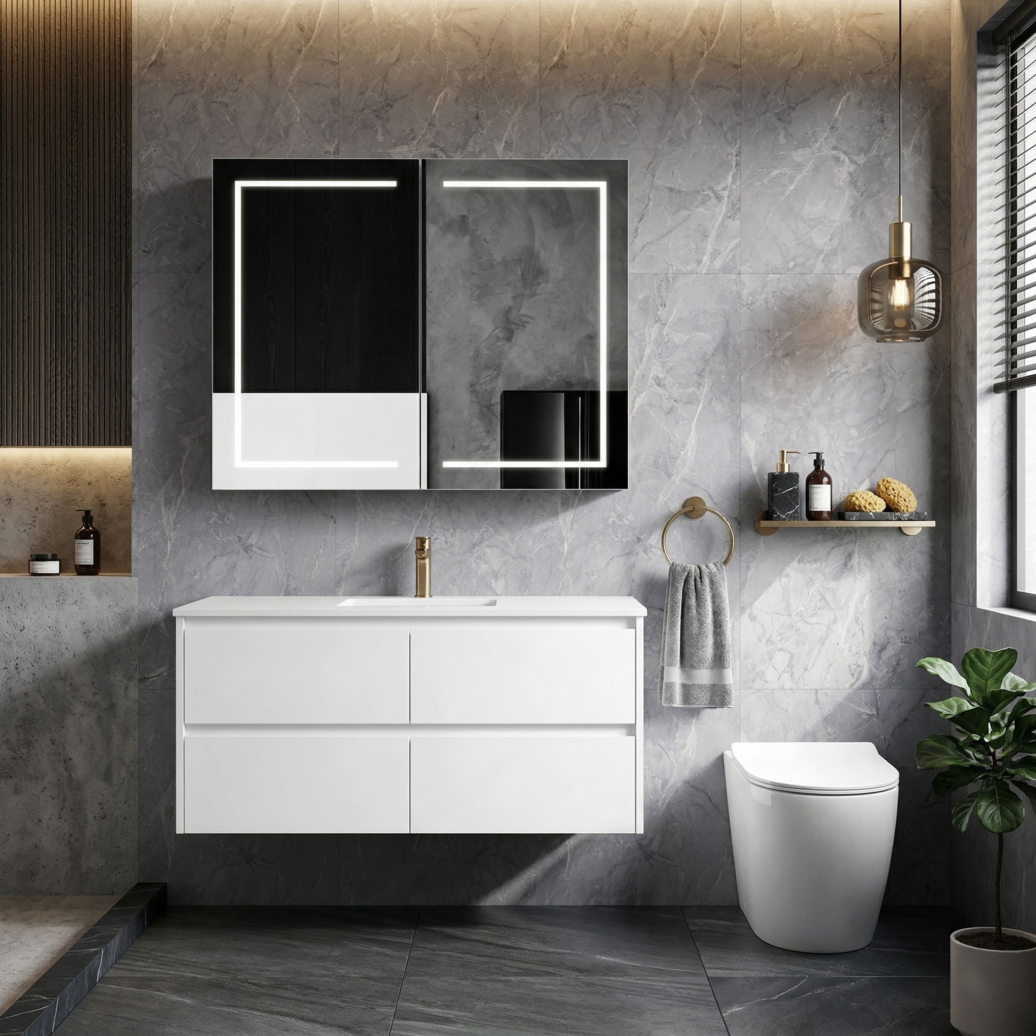Storage-Boost Bathroom Bundle | 750mm Vanity + Mirror Cabinet + Easy-Clean Toilet