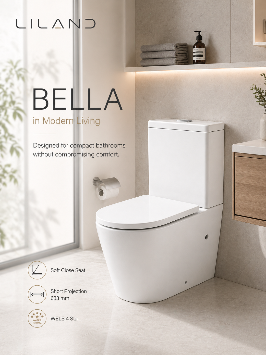 Bella Rimless Tornado Toilet