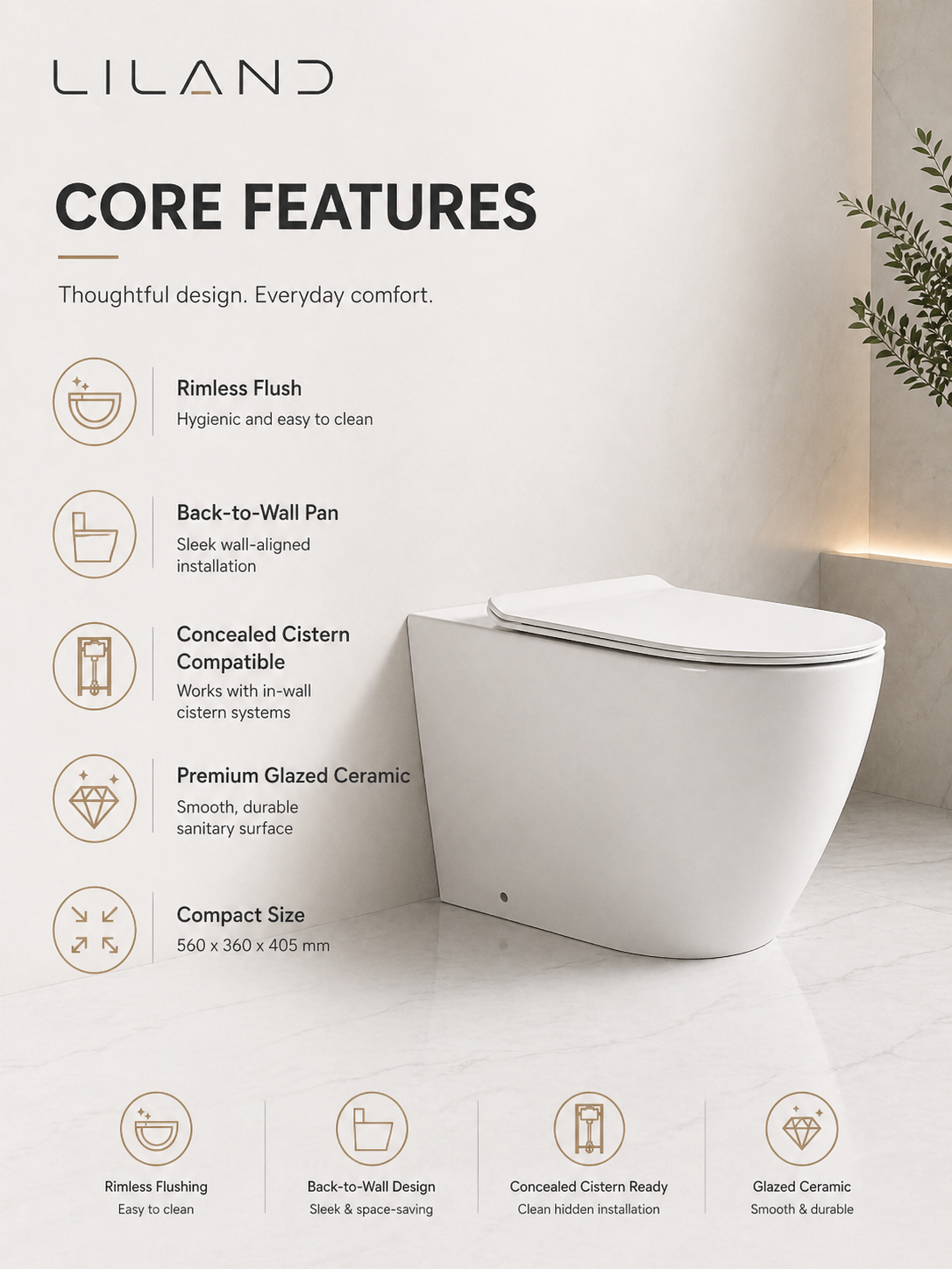 Juve Rimless Floor Pan Toilet