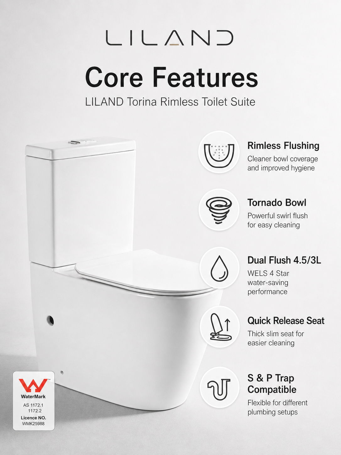 Torina Regular Rimless Toilet Suite