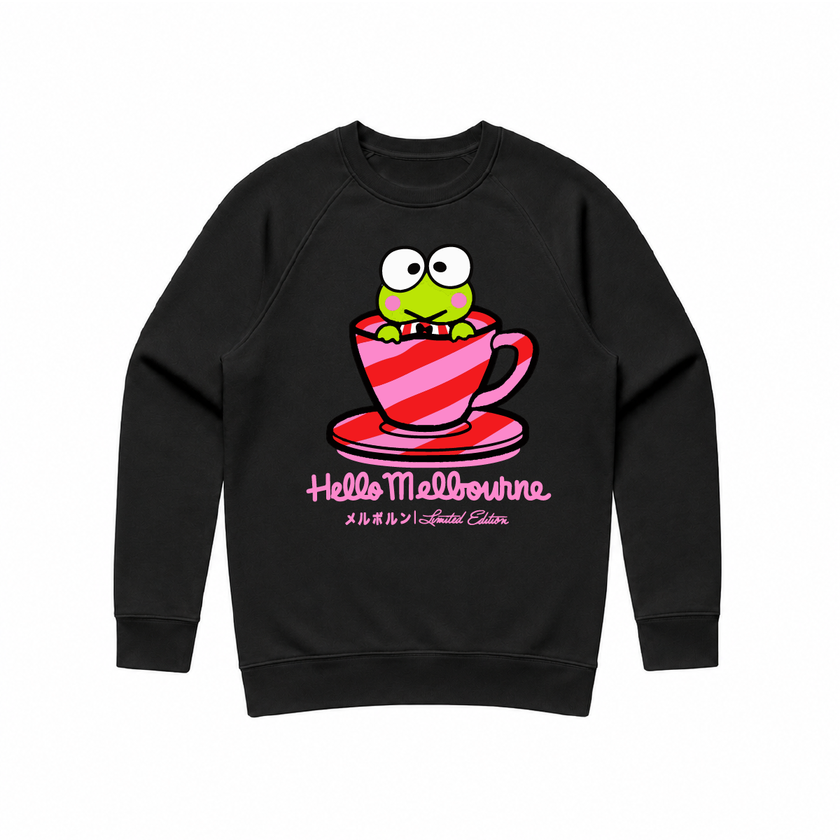 Keroppi in Coffee Cup Crew Neck