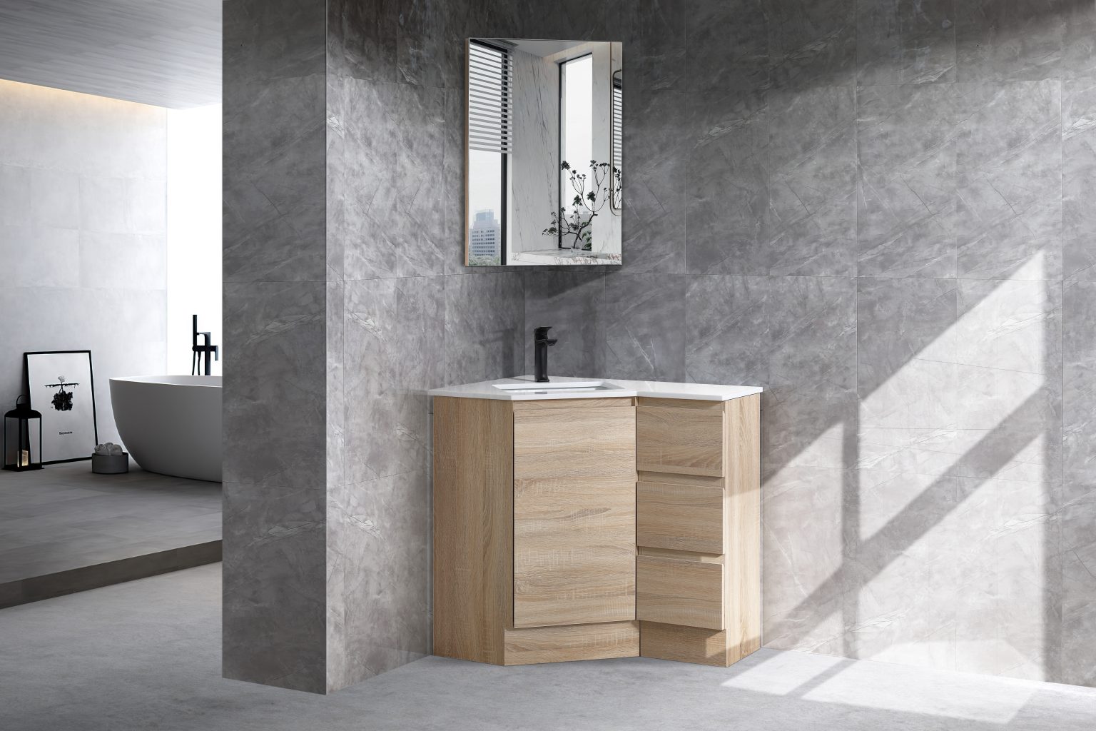 Burma Mirror - Corner Shaving Cabinet