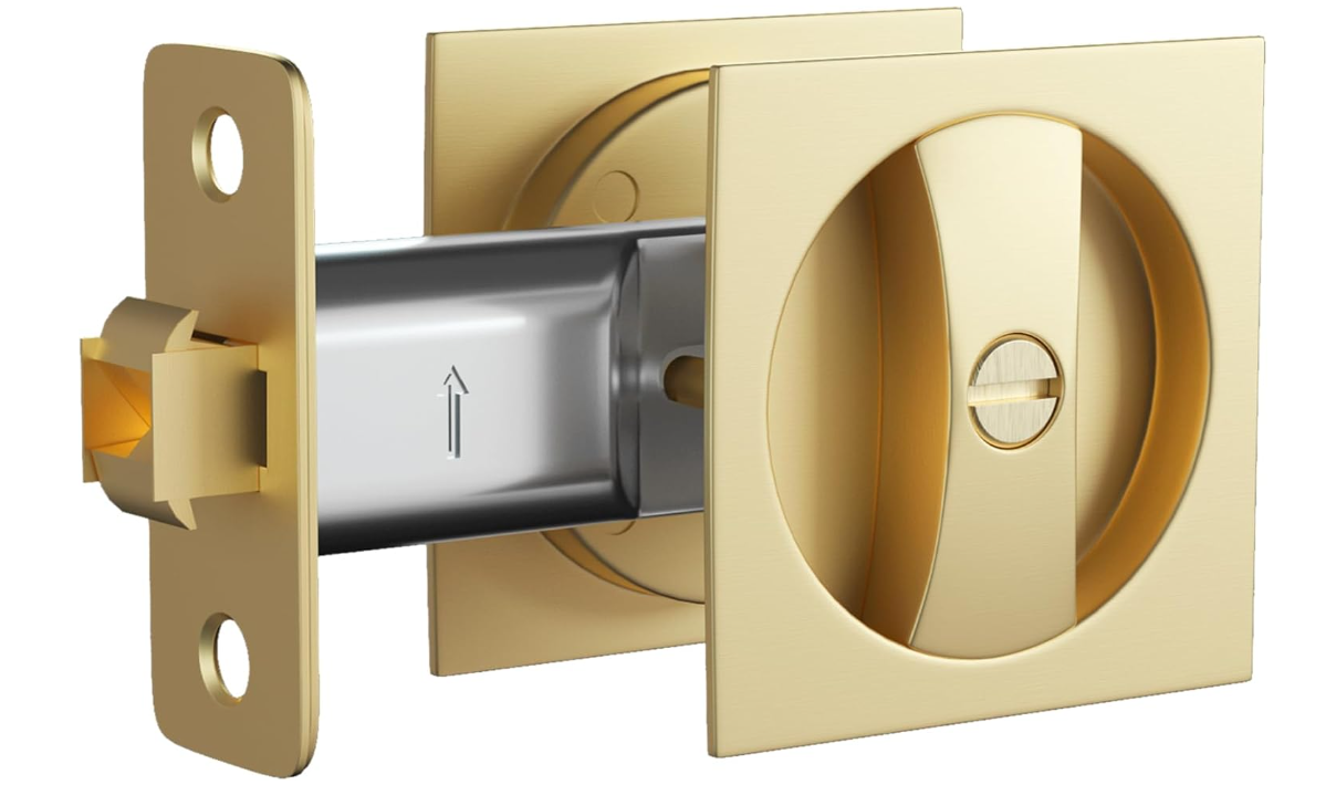 Square Sliding Door Privacy Lock (SL-S) Gold