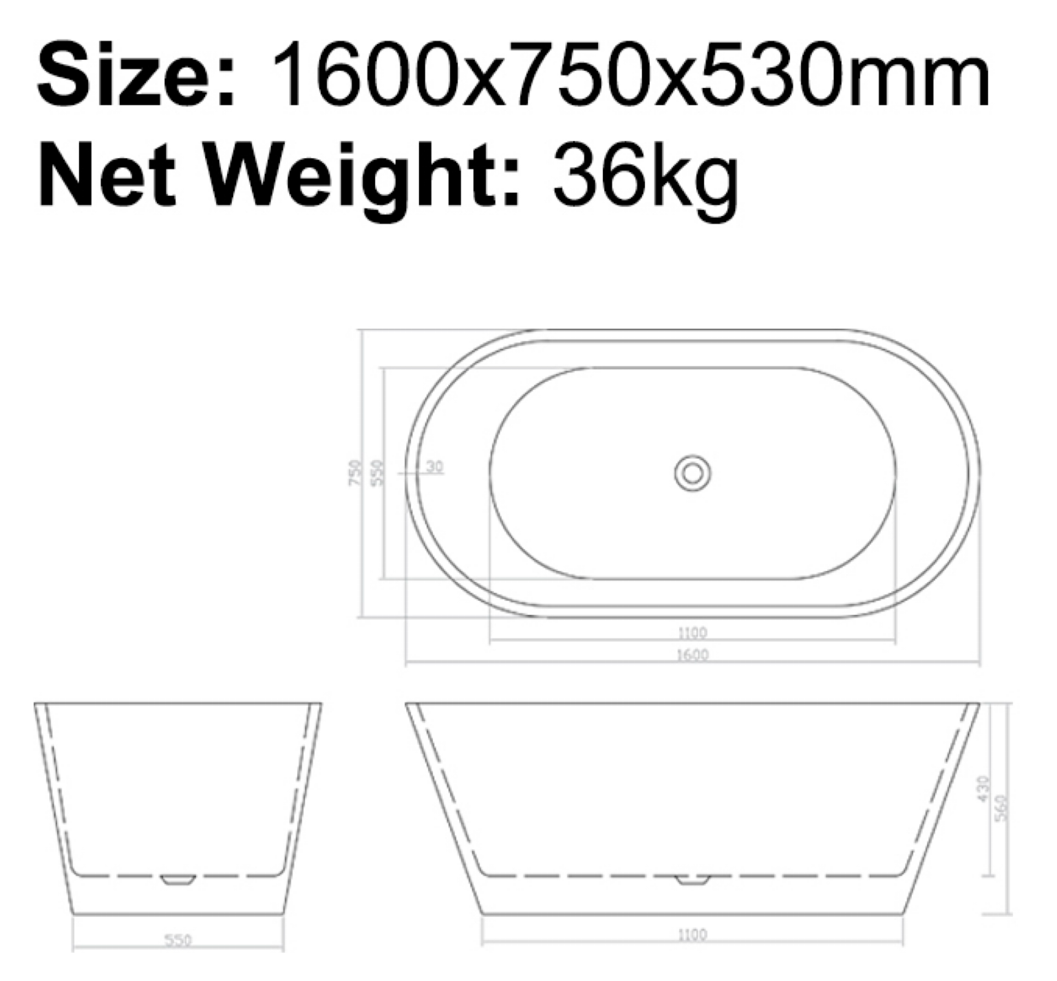 B-7109 Bathtub