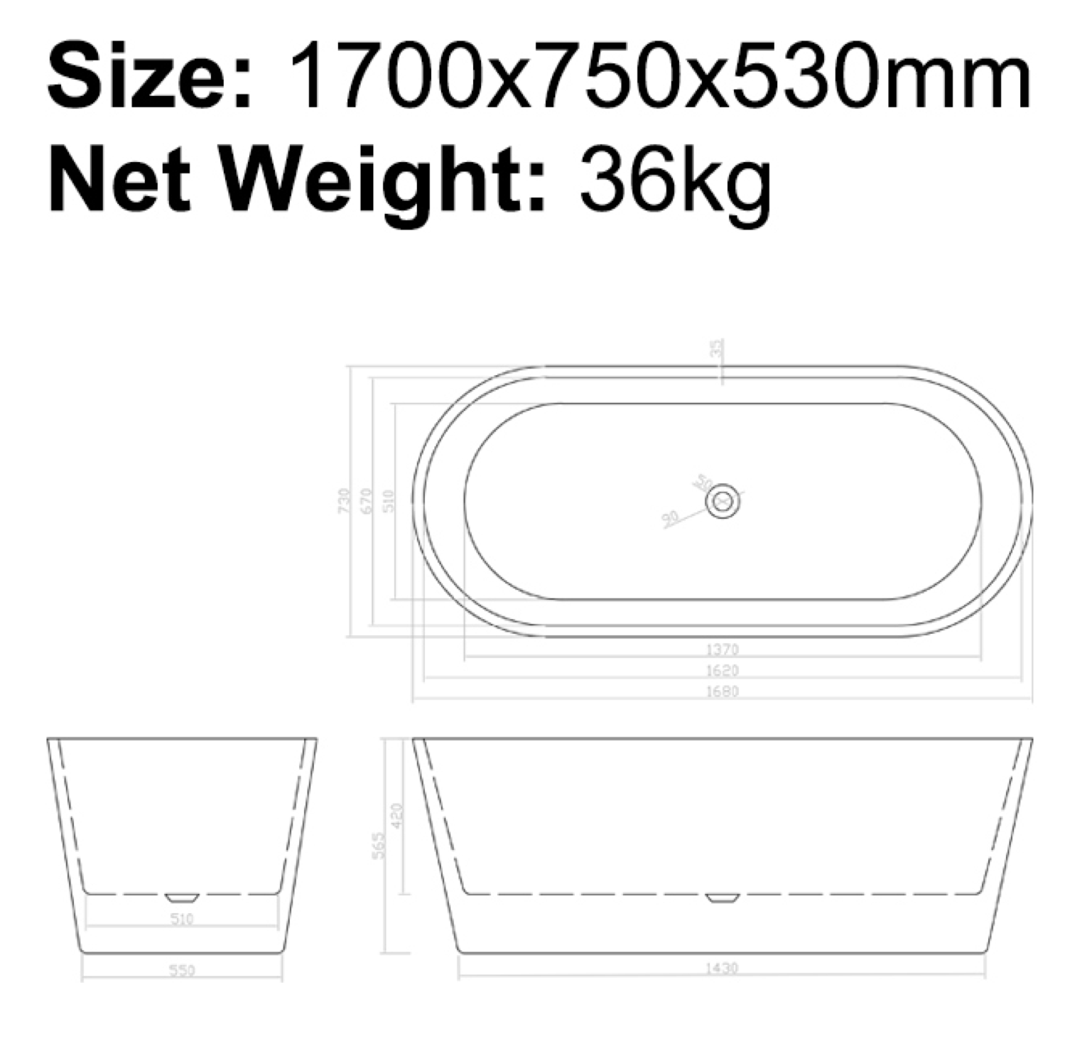 B-7109 Bathtub
