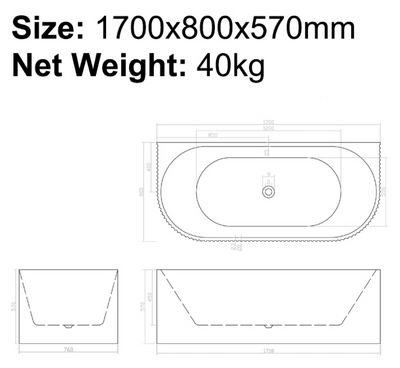 B-7332 Fluted Design Bathtub