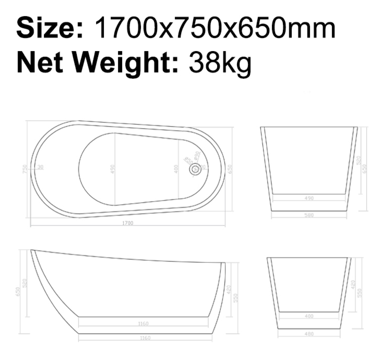 B-7111 Bathtub