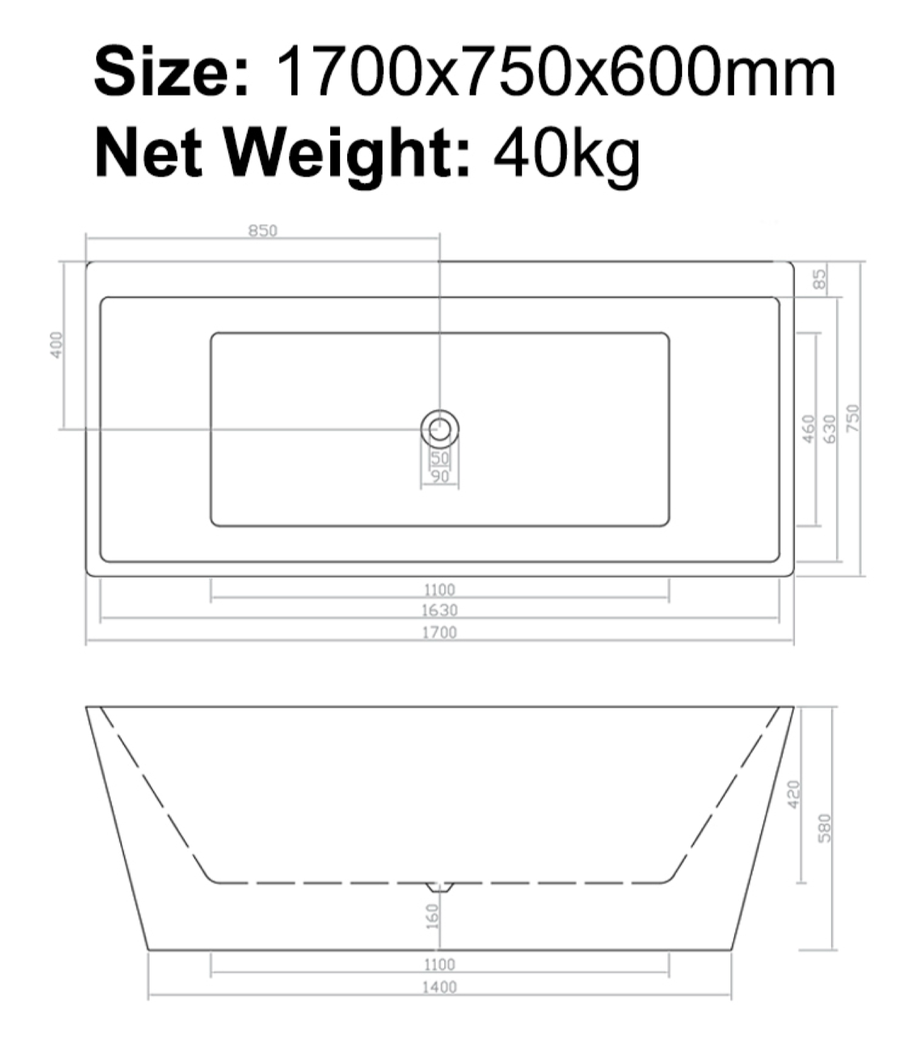 B-7101 Bathtub