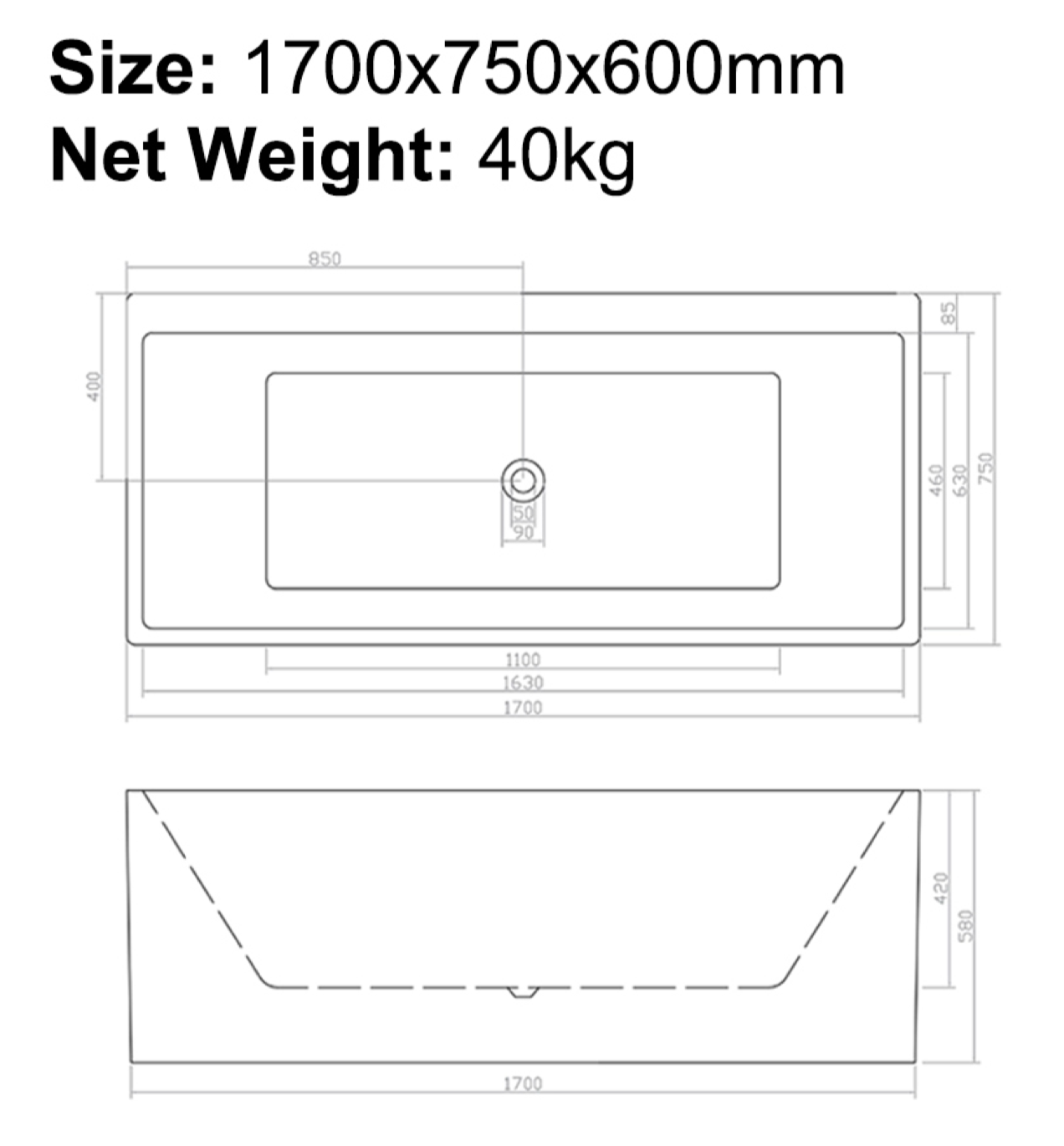 B-7101L SPA Bathtub