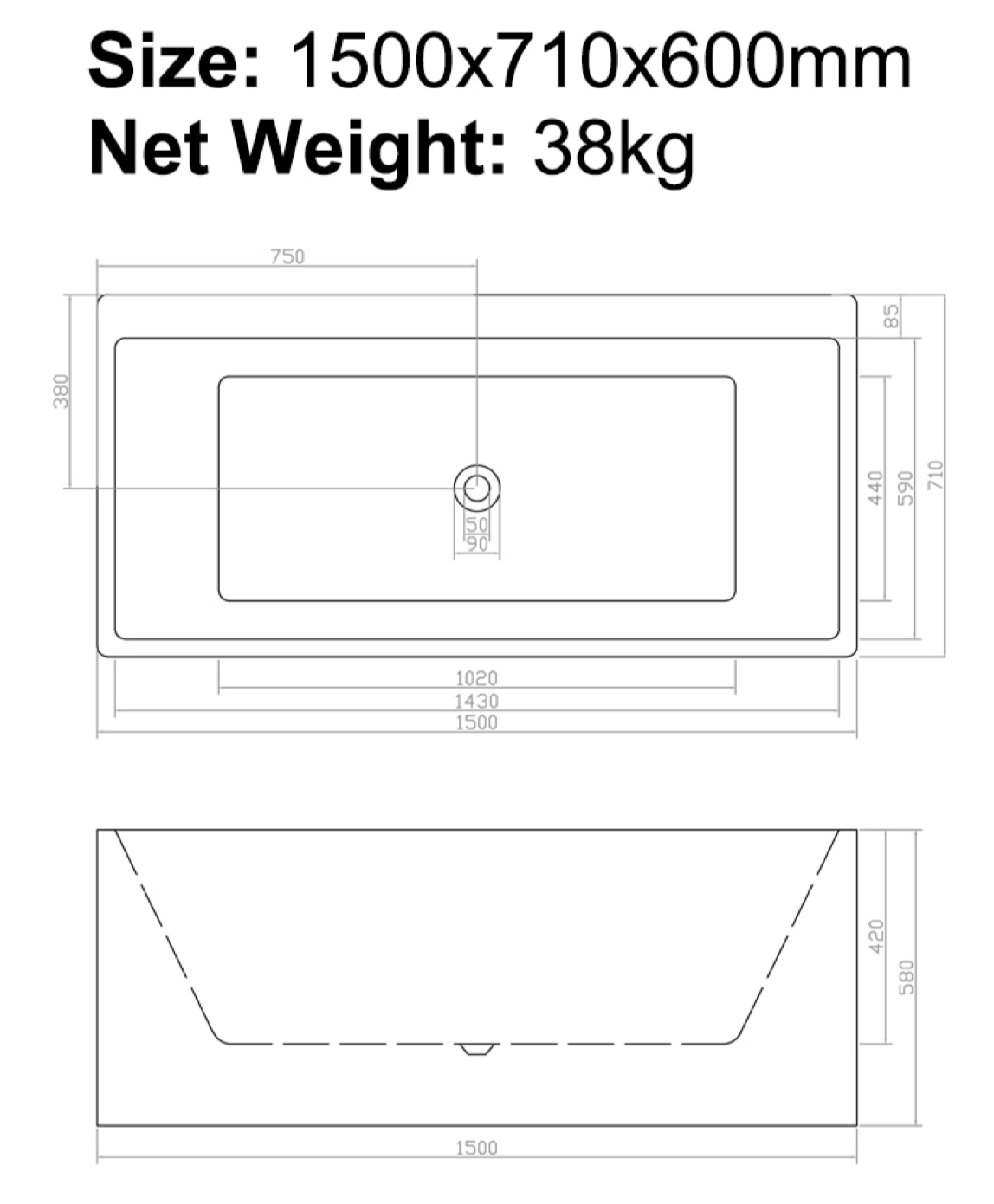 B-7101L SPA Bathtub