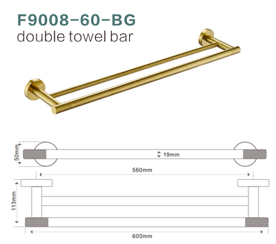 F9008-60cm Double Towel Rail
