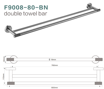 F9008-80cm Double Towel Rail