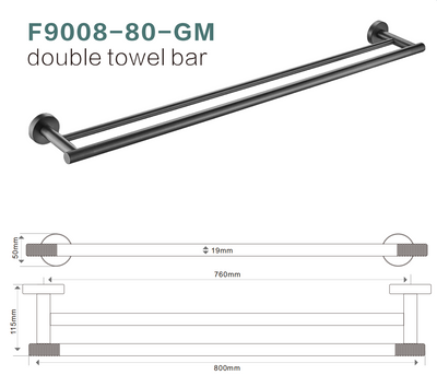 F9008-80cm Double Towel Rail