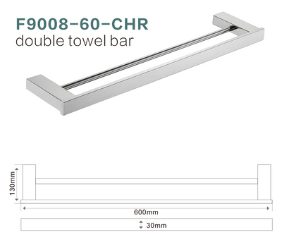 F9008-60cm Double Towel Bar