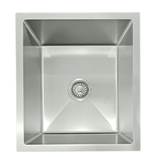Silver stainless steel square single bowl bar sink with drain strainer for kitchen or wet bar