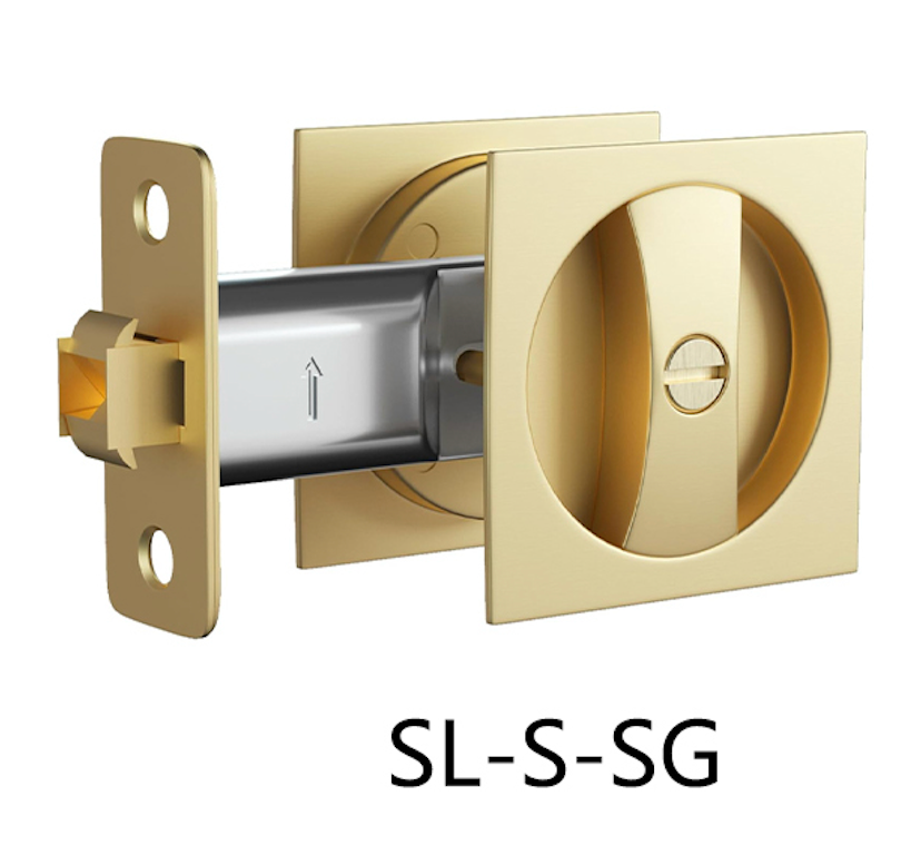 Square Sliding Door Privacy Lock (SL-S) Gold