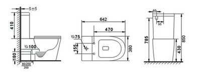 Torina Regular Rimless Toilet Suite