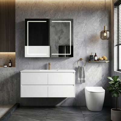 Storage-Boost Bathroom Bundle | 750mm Vanity + Mirror Cabinet + Easy-Clean Toilet