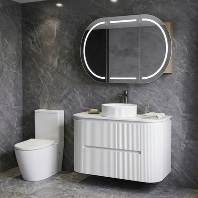 Ultimate Home Renovation Bundle | 900mm Vanity + LED Mirror Cabinet + Rimless Toilet + Basin Mixer