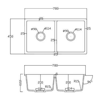 Granite Double Bowls Kitchen Sinks