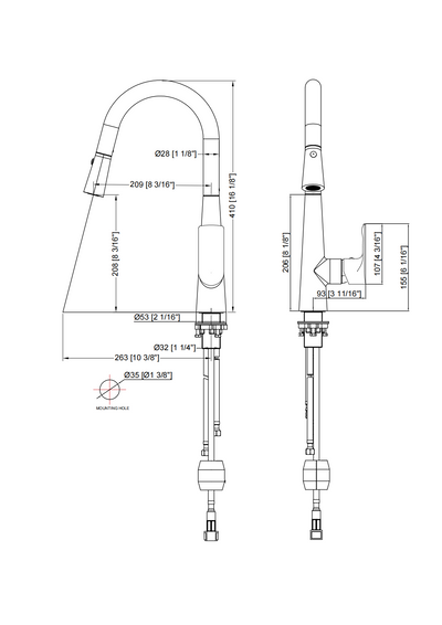 82H60-D Pull-Out Kitchen Mixer