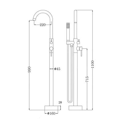 86H88 Freestanding Bath Mixer Chrome