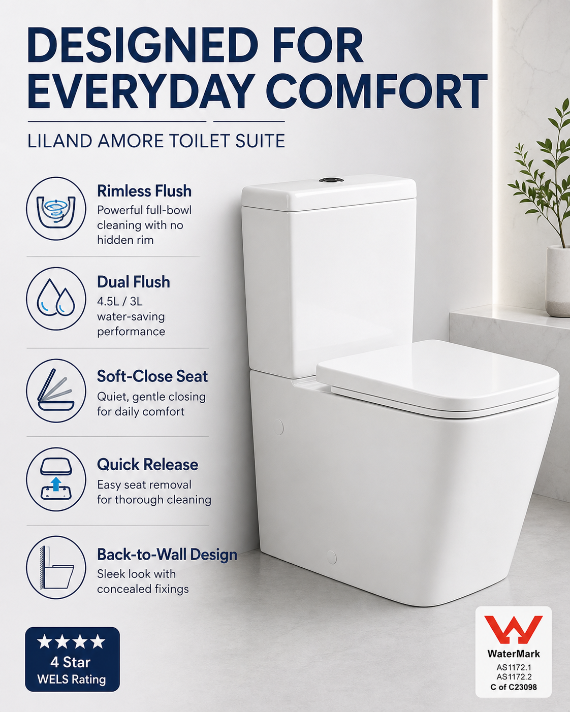 Amore Rimless Toilet Suite