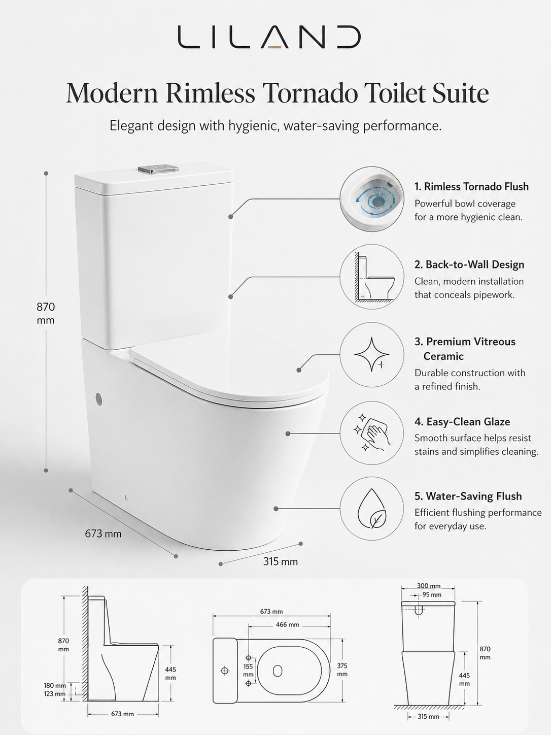 Torina Rimless Tornado Toilet