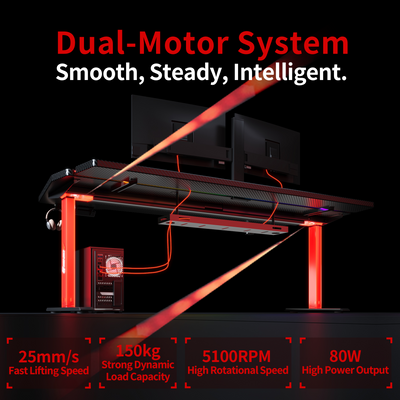 K2 Dual Motor Standing Desk – Black