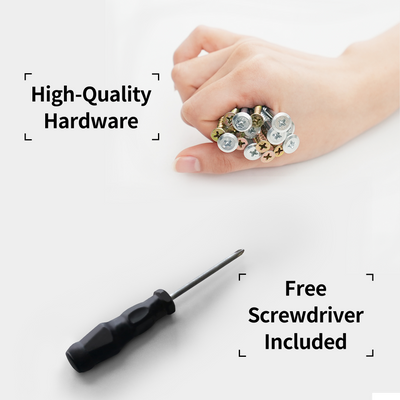 High-quality hardware screws and included screwdriver for assembling the gaming desk.
