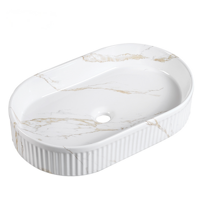 Architectural Fluted Bathroom Suite | Vanity, Bathtub, Basin, LED Mirror, Toilet & Mixer Set