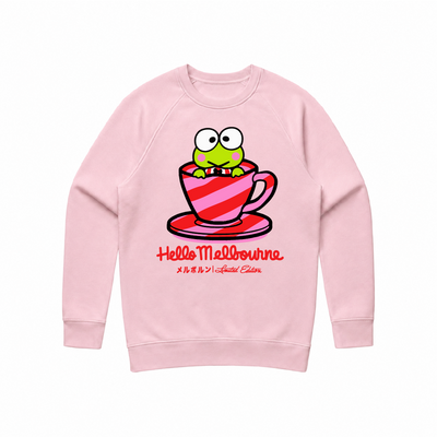 Keroppi in Coffee Cup Crew Neck