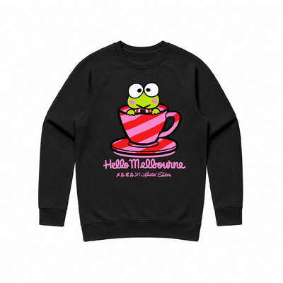Keroppi in Coffee Cup Crew Neck