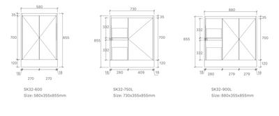 Sierra Vanities (Floor Standing) Doors Only -SK32/WH32