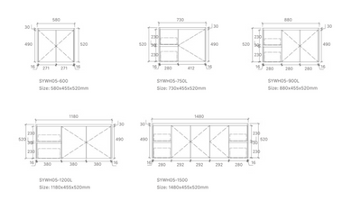 Royce Vanities (Wall Hung) Doors And Drawers -SYWH05