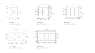 Tobi vanity (floor standing) Doors And Drawers -SY05